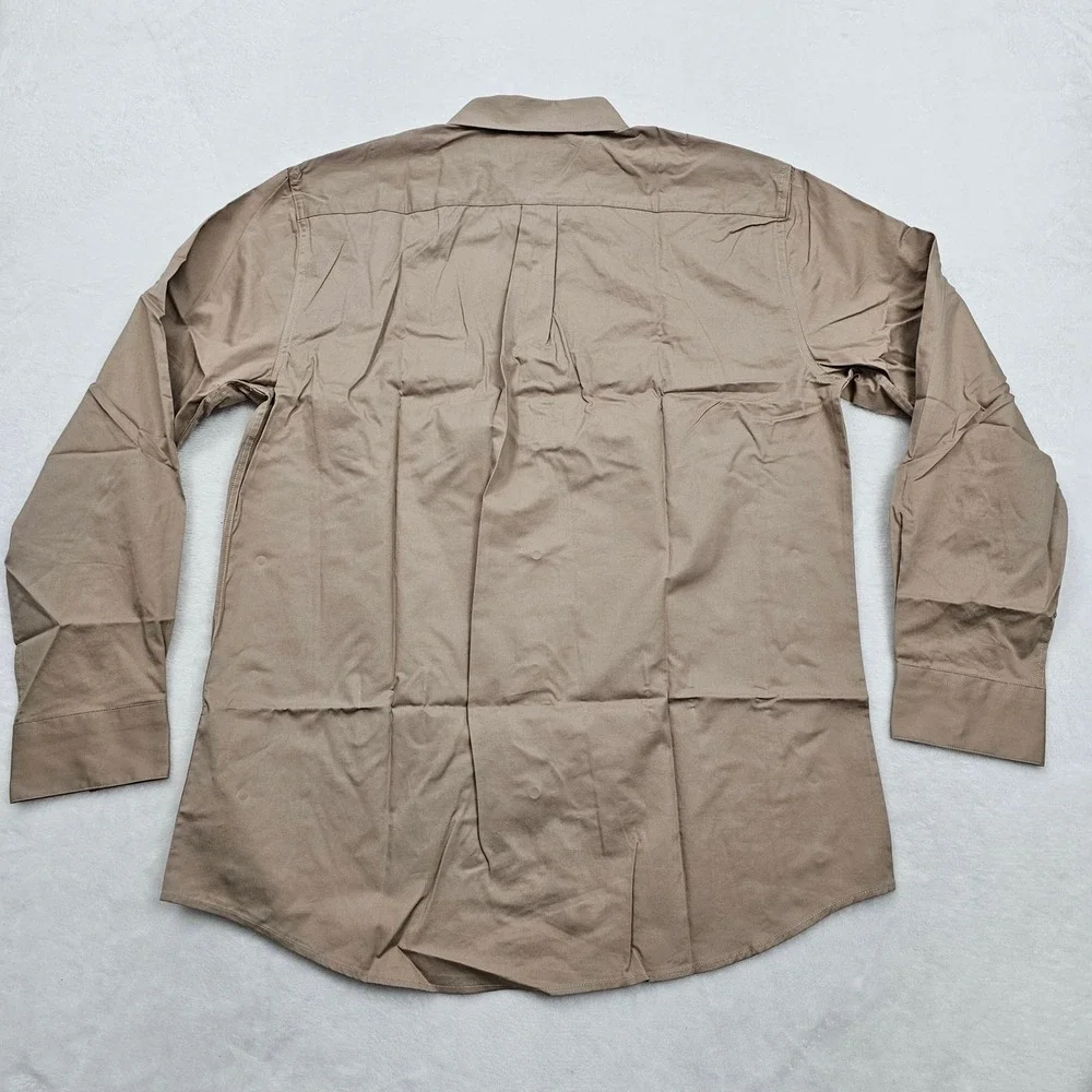 NEW Double Pump Western Shirt Mens L Khaki Pearl Snap Long Sleeve Cowboy Rodeo - Picture 3 of 10